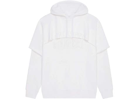 givenchy felpa zip|Givenchy Double Layered Hoodie in Felpa White Men's .